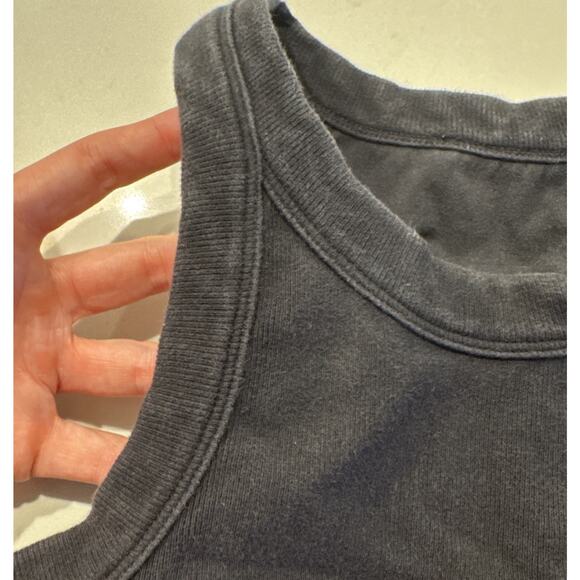 Alo Yoga Seamless Delight High Neck Bra Crop Top Bra Black Faded Thick READ - Picture 4 of 4